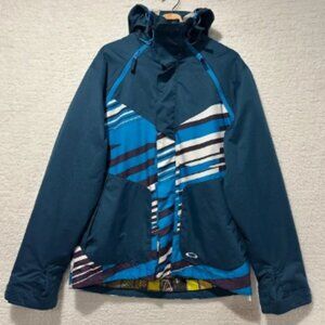 OAKLEY Mens Multicolor Full Zip Regular Fit Hooded Snowboard Ski Jacket Size L/G